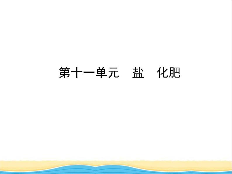 山东省临沂市中考化学复习第十一单元盐化肥课件第1页