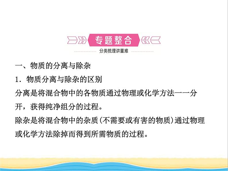 山东省济宁市中考化学复习专题四物质的除杂鉴别与推断课件第4页