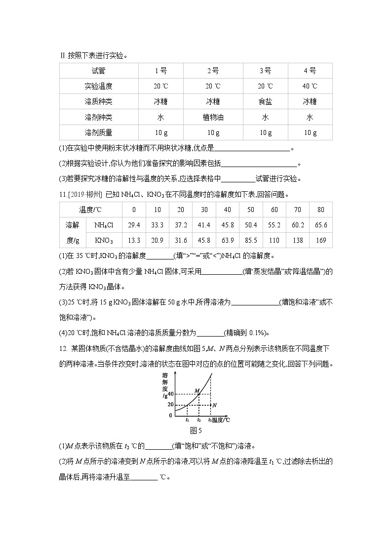鲁教版九年级化学下册第八单元　第二节　第2课时　溶解度　同步练习第3页