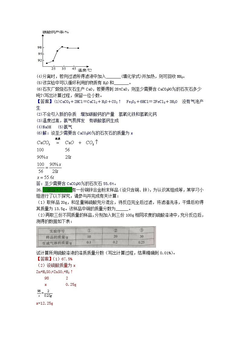 江苏省专版中考化学试题分类汇编考点32计算题含解析03