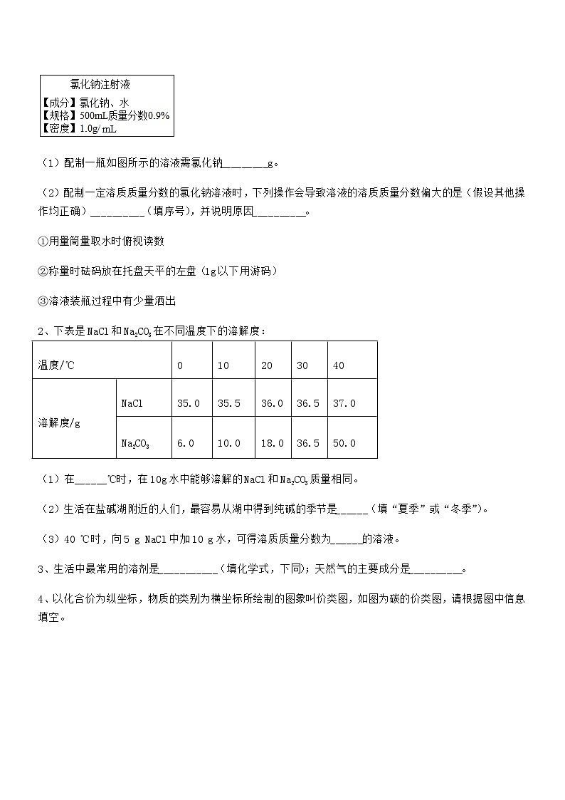 2021年度最新人教版九年级化学下册第九单元溶液期末模拟试卷（真题）第3页