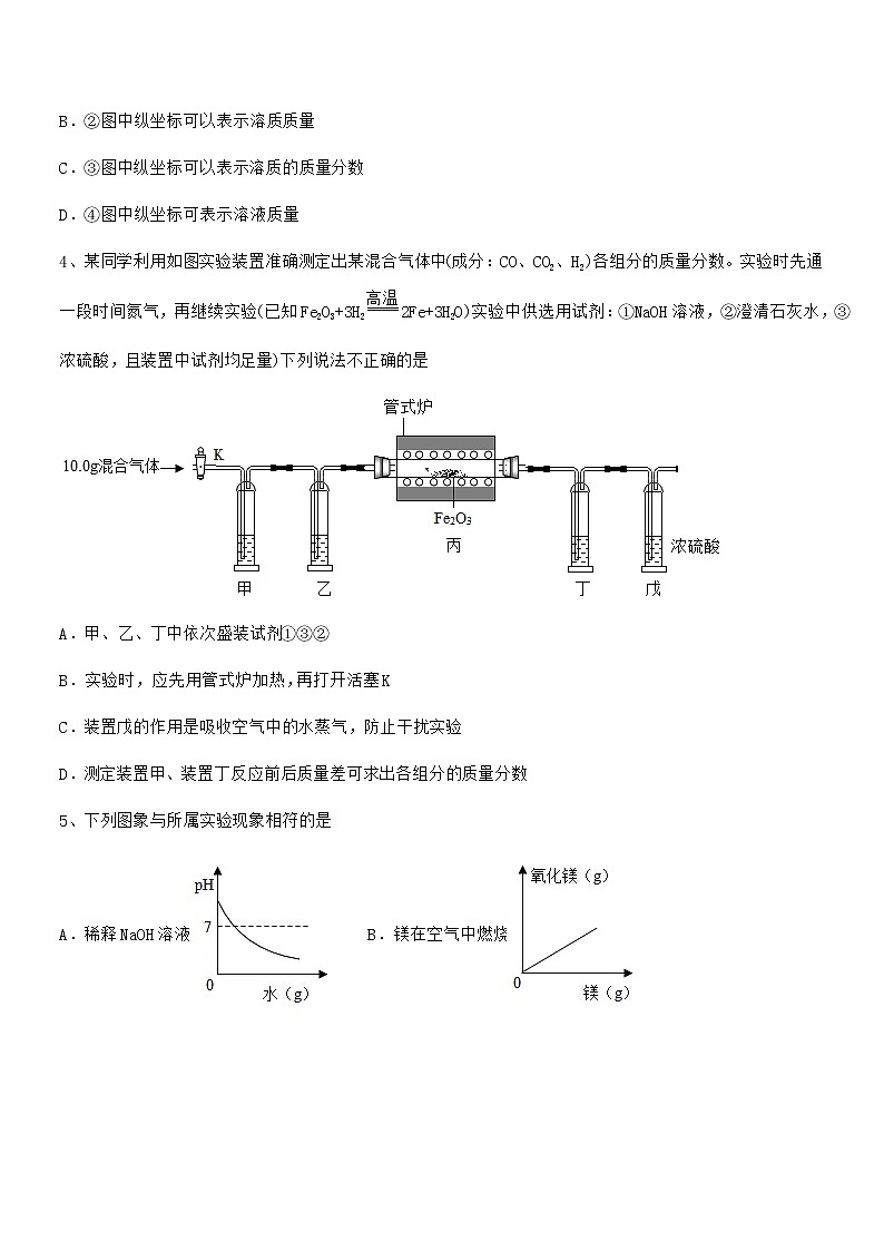 2022学年最新人教版九年级化学下册第十单元 酸和碱期末复习试卷A4打印版第2页