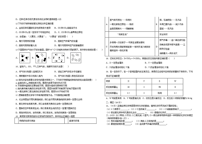 宁夏石嘴山市平罗县2021-2022年九年级上学期期末考试化学试题（word版 含答案）第2页