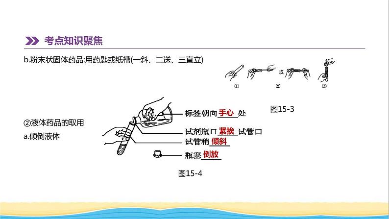 全国版中考化学复习第五单元科学探究第15课时化学实验的基本操作课件第6页