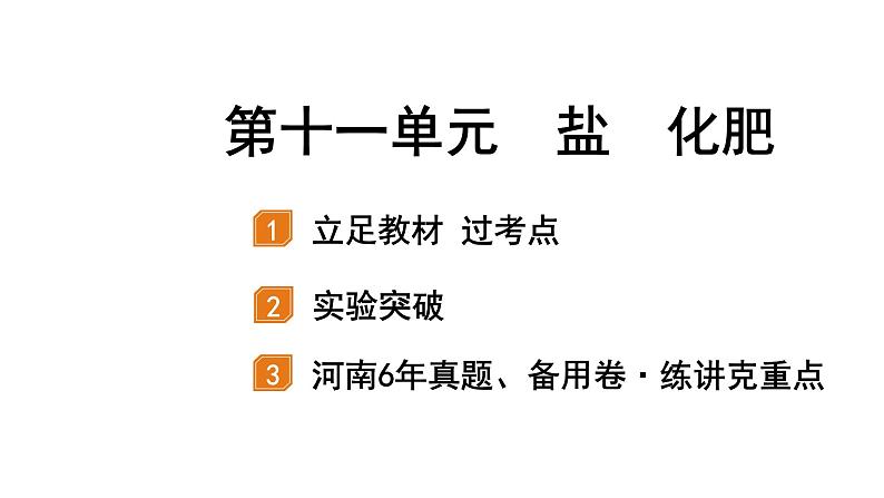 2022年河南中考化学一轮复习课件：第十一单元  盐　化肥01