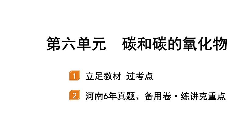 2022年河南中考化学一轮复习课件：第六单元  碳和碳的氧化物01