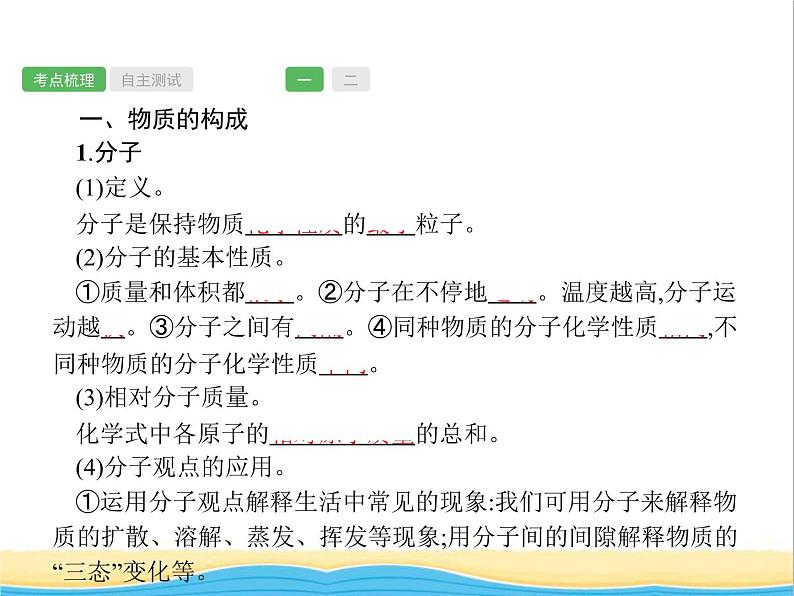 中考化学总复习优化设计专题基础知识过关第三单元物质构成的奥秘课件第2页