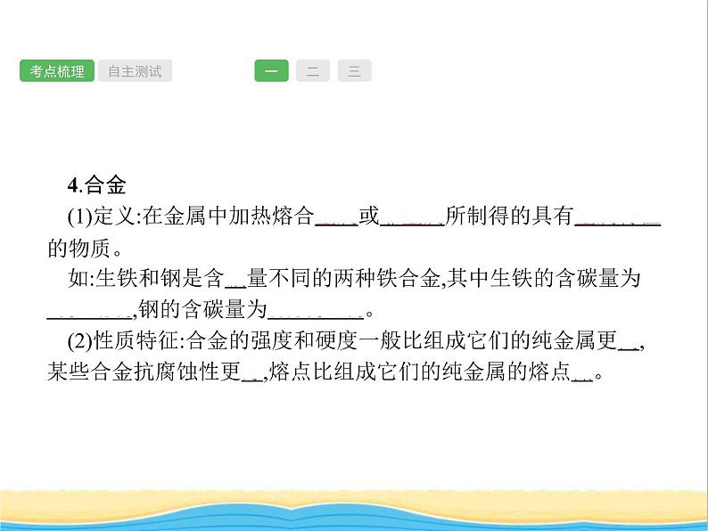 中考化学总复习优化设计专题基础知识过关第八单元金属和金属材料课件第3页