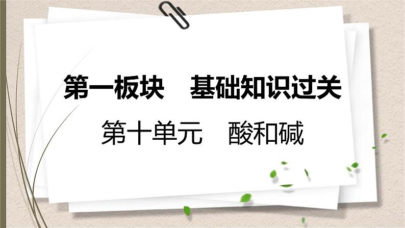 人教版中考化学一轮复习课件第十单元　酸和碱01