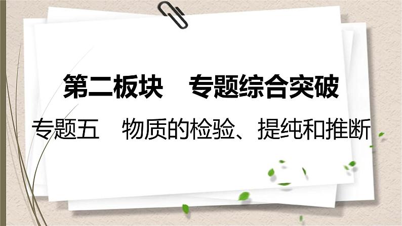 人教版中考化学一轮复习课件物质的检验、提纯和推断01