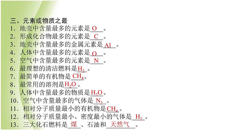 九年级化学下册专题复习一下册记忆专项练习课件鲁教版03