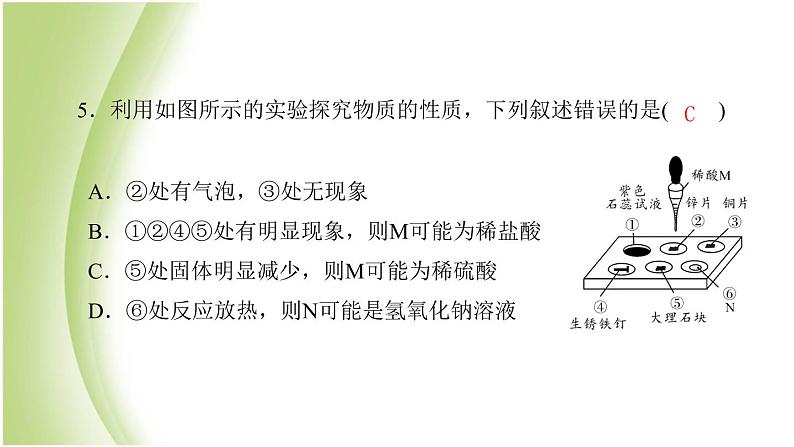 九年级化学下册第七单元常见的酸和碱专项训练1酸和碱的性质课件鲁教版03