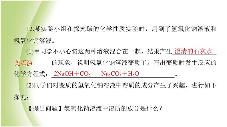 九年级化学下册第七单元常见的酸和碱专项训练1酸和碱的性质课件鲁教版08