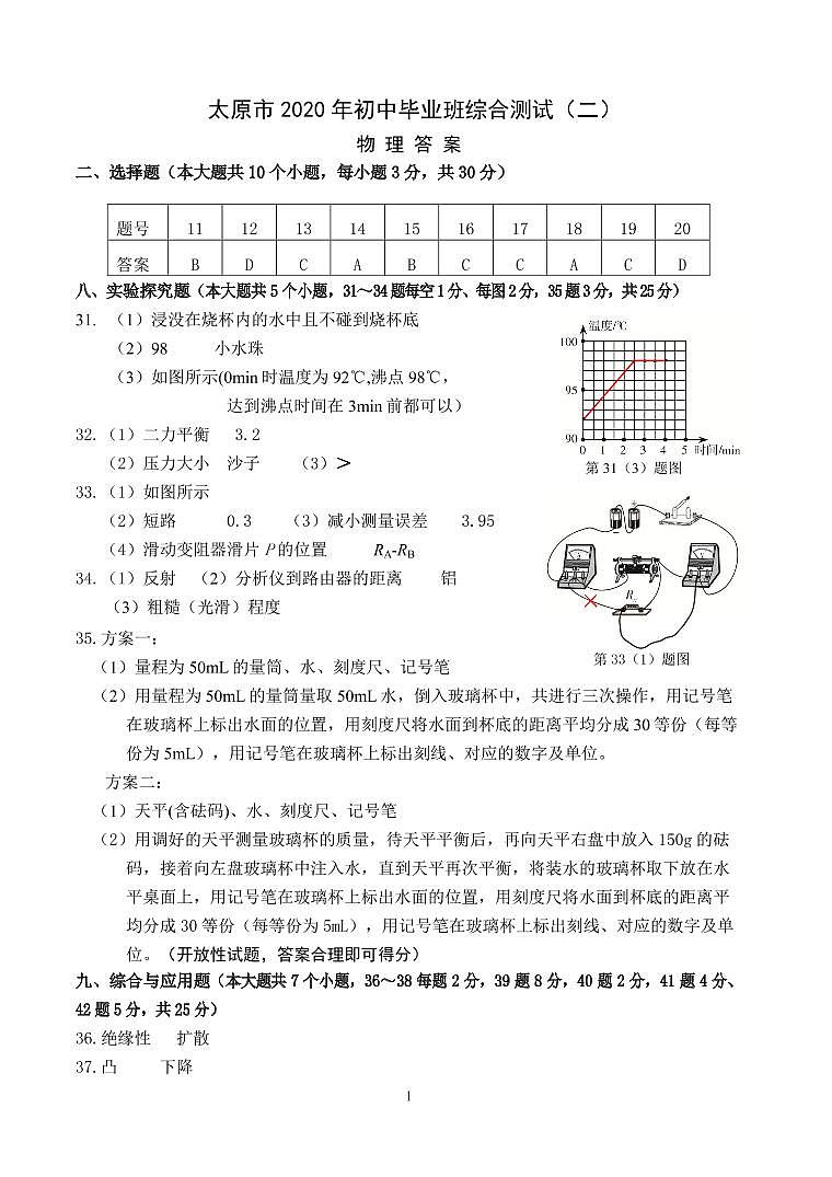 物理二模答案第1页