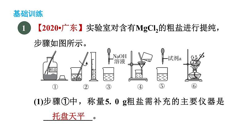 实验活动8粗盐中难溶性杂质的去除练习课件九年级化学人教版下册02