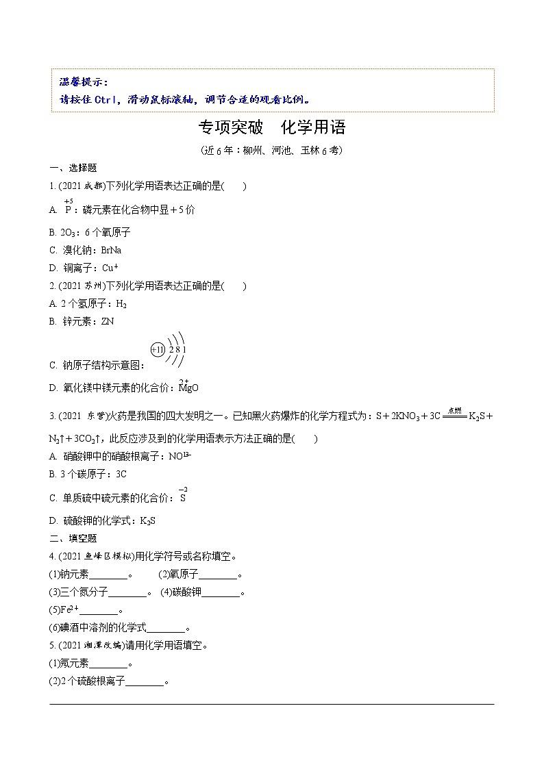 03.专项突破　化学用语第1页