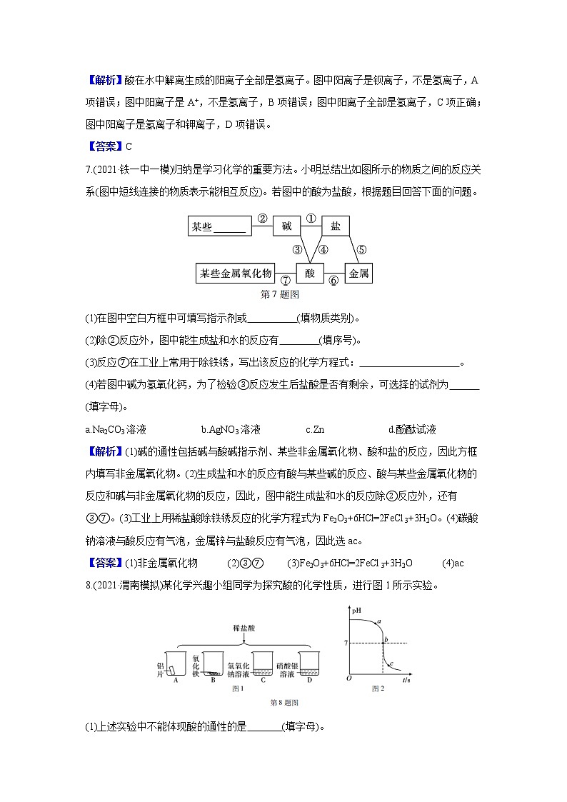 2021真题分类《第7章  应用广泛的酸、碱、盐》03
