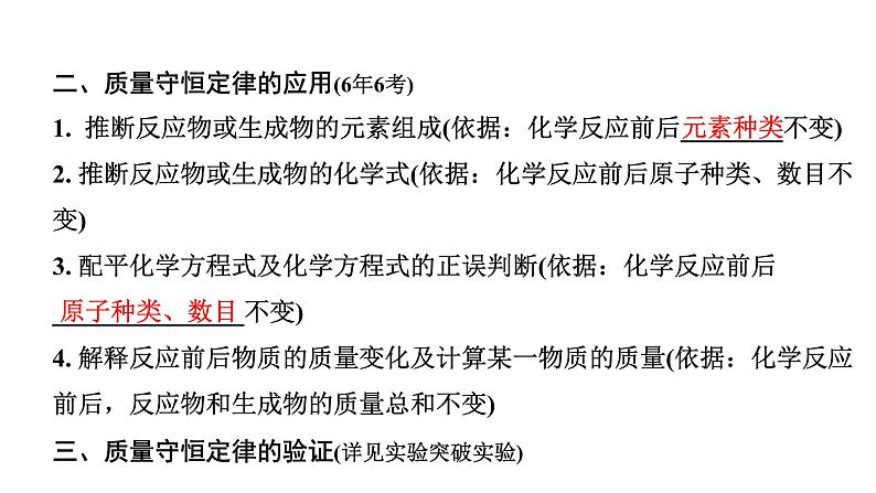 2022年陕西省中考化学一轮复习课件：主题10　认识几种化学反应　质量守恒定律及化学方程式05