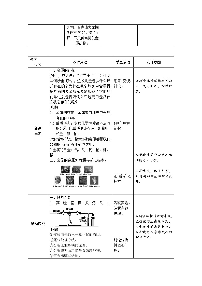 2022年春科粤版九年级化学下册 6.3　金属矿物与冶炼（教案-课件-练习）02