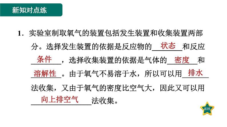 人教版九年级上册化学 第2单元 2.3.2氧气的实验室制法 习题课件第3页