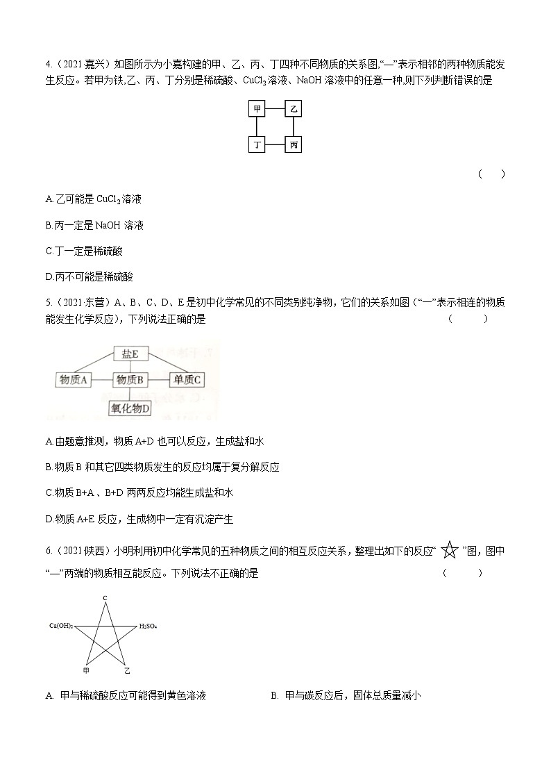 2021年全国中考化学试题分类汇编：专题5  物质的推断题02