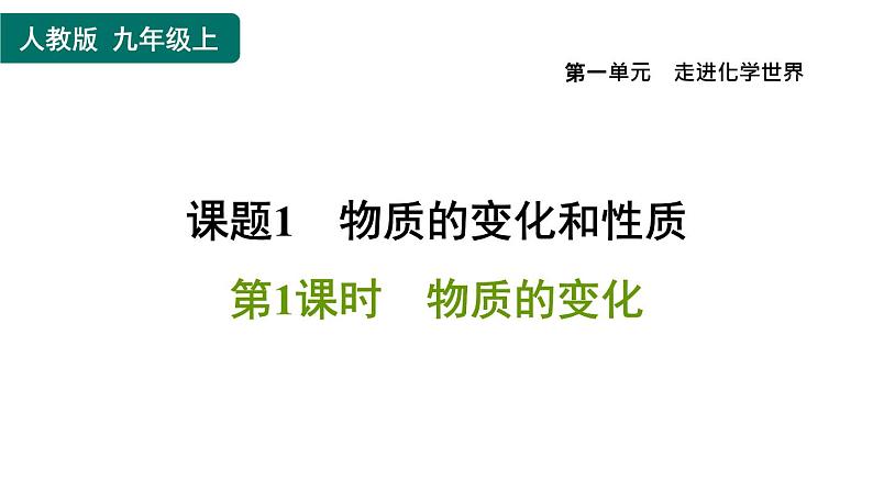 人教版九年级上册化学 第1单元 1.1.1物质的变化 习题课件01