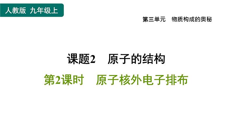 人教版九年级上册化学 第3单元 3.2.2原子核外电子排布 习题课件第1页