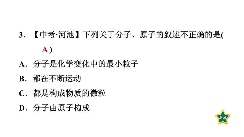 人教版九年级上册化学 第3单元 3.1.2分子可分为原子 习题课件05