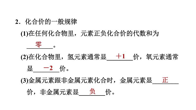 人教版九年级上册化学 第4单元 4.4.2化合价 习题课件04