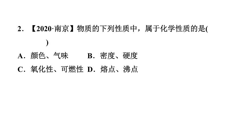 人教版九年级上册化学 第1单元 单元热门考点整合专训 习题课件第3页