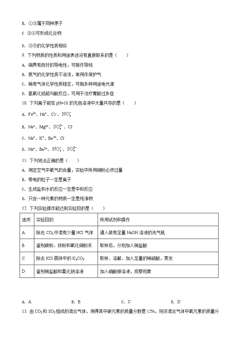 精品解析：2020年广西贵港市覃塘区中考二模化学试题(解析版+原卷版)03