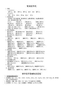 常见化学式、化学方程式A4版