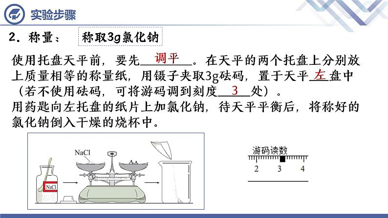 实验活动5 一定溶质质量分数的氯化钠溶液的配制-九年级化学下册课件（人教版）06