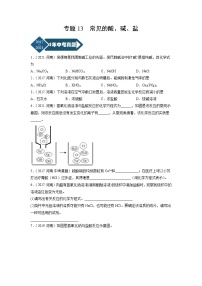 专题13 常见的酸、碱、盐-5年（2017-2021）中考1年模拟化学分项汇编（河南专用）·