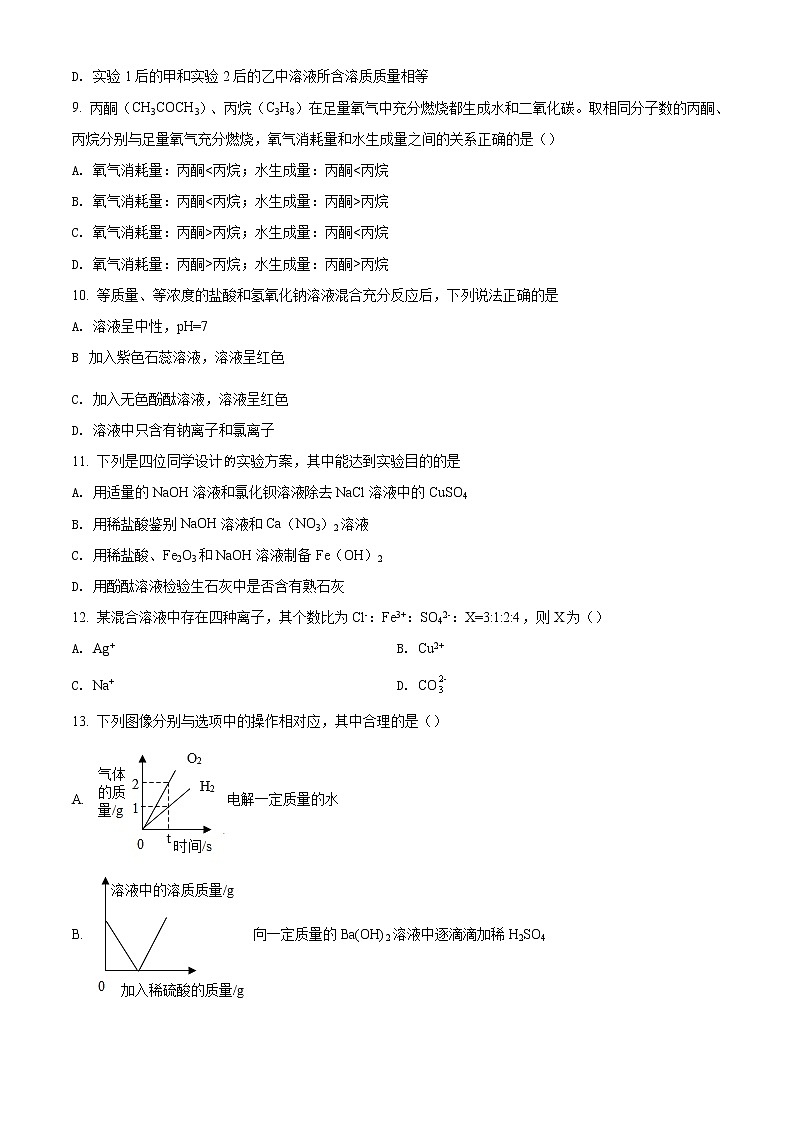 精品解析：2020年河南省南阳市镇平县中考二模化学试题（原卷版）第3页