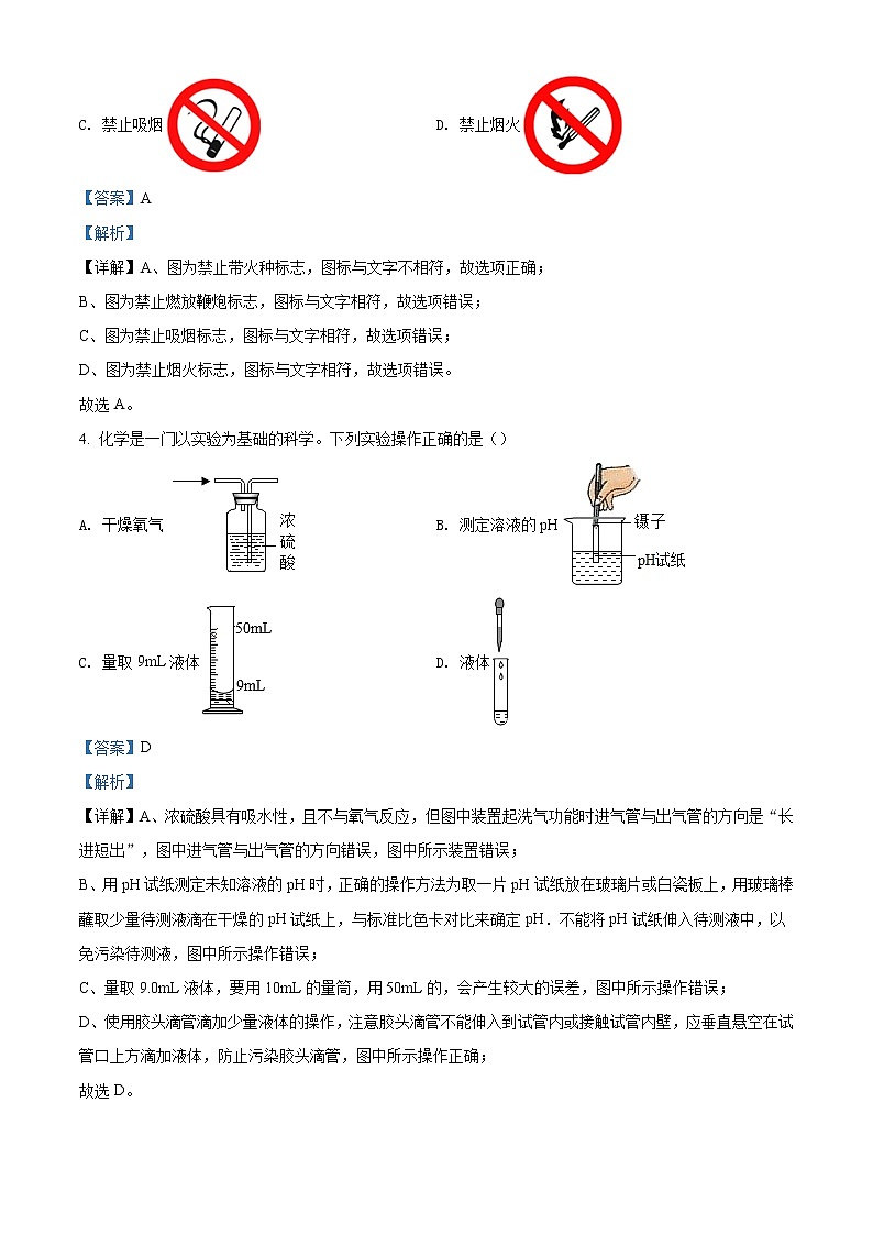 精品解析：2020年河南省南阳市镇平县中考二模化学试题（解析版）第2页