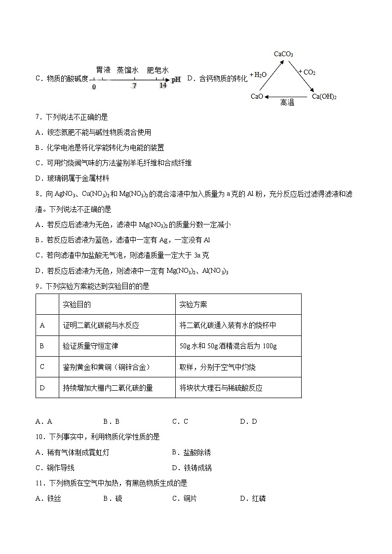 第6章  常用的金属和盐 检测题-2021-2022学年九年级化学沪教版（上海）下册（word版 含答案）02
