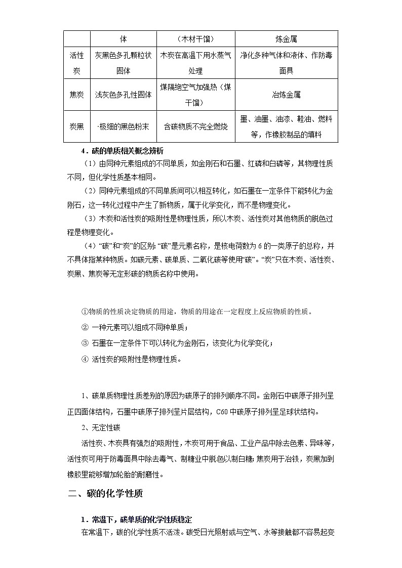 考点21碳的几种单质(解析版)-2022年化学中考一轮过关讲练（人教版）学案第2页