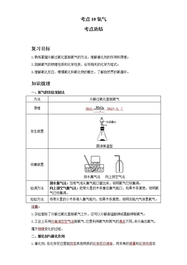 考点10氧气(解析版)练习题学案第1页
