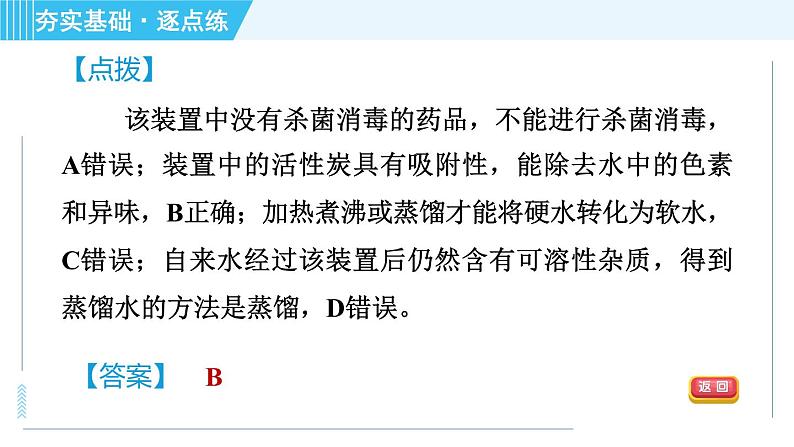 鲁教版九年级上册化学 第2单元 2.1.2 天然水的人工净化 习题课件第7页