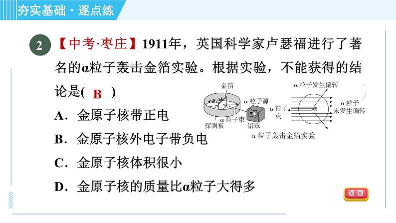 鲁教版九年级上册化学 第2单元 2.3.1 原子的结构 习题课件第4页