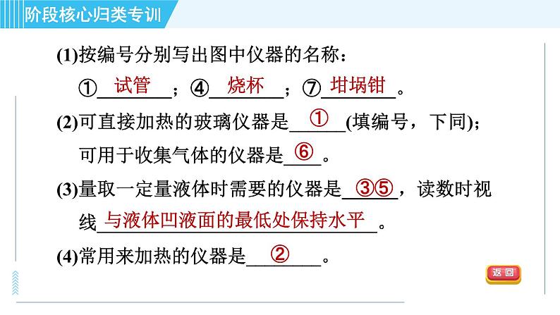 鲁教版九年级上册化学 第2单元 阶段核心应用专训  化学实验基本操作的常见考点 习题课件04