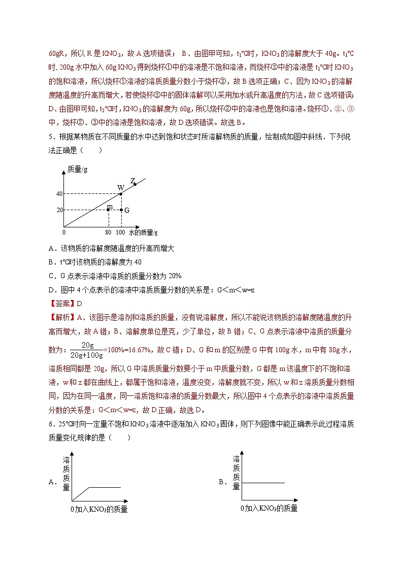 第九单元   溶液（选拔卷）-【单元测试】2021-2022学年九年级化学下册尖子生选拔卷（人教版）（解析版）第3页