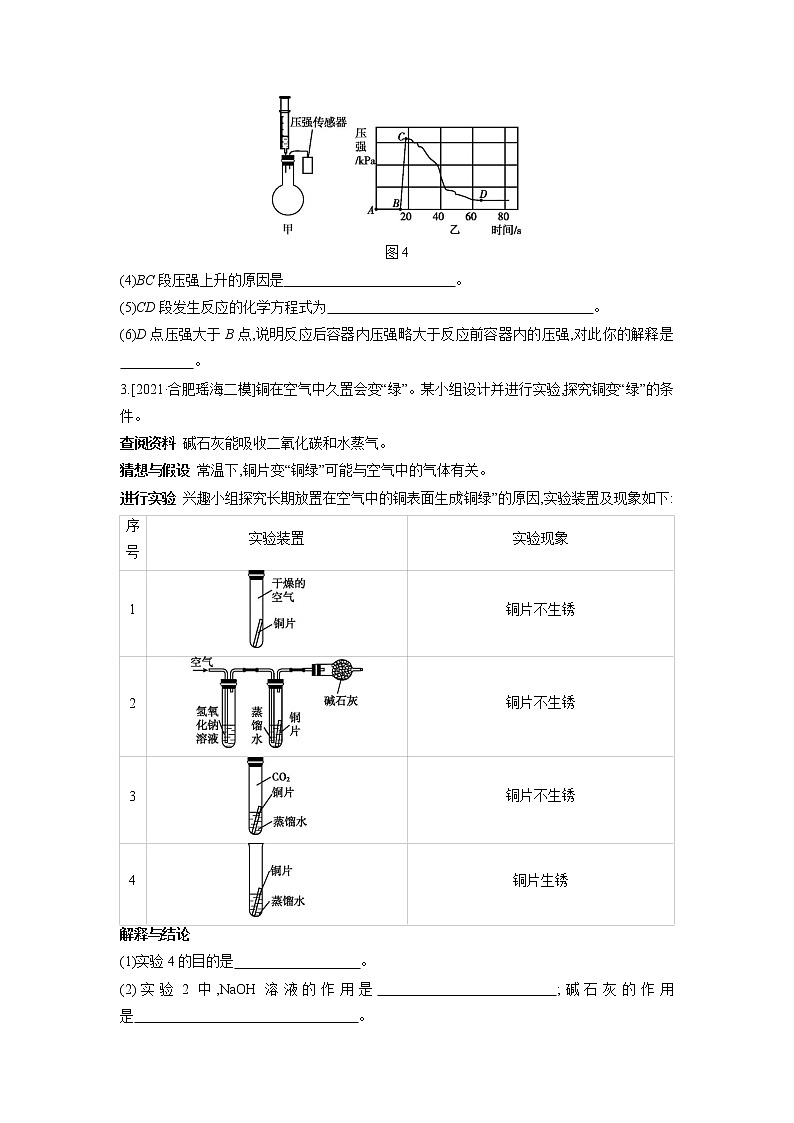 2022年安徽省中考化学专项训练：科学探究题第3页