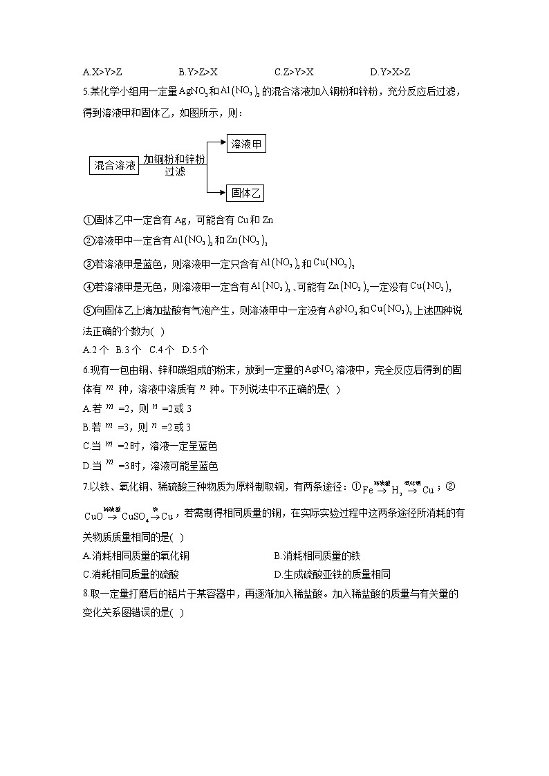 （5）金属和金属材料——2022届中考化学一轮复习理重点、攻难点专项特训第2页