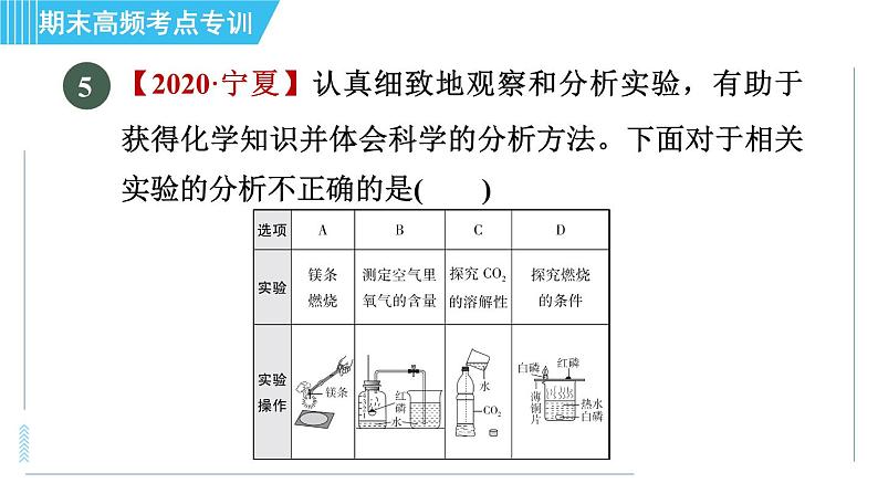 人教版九年级上册化学 期末专训5  化学实验 习题课件第8页