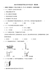 2020河南省平顶山市初三一模化学试卷及答案