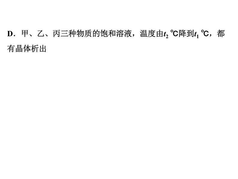 2022年人教版化学中考专题训练　溶解度及溶解度曲线课件PPT第6页