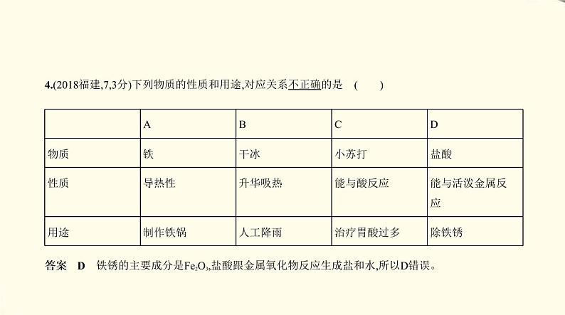 中考化学总复习 第三部分 物质的化学变化 专题教学PPT课件（福建专用）04