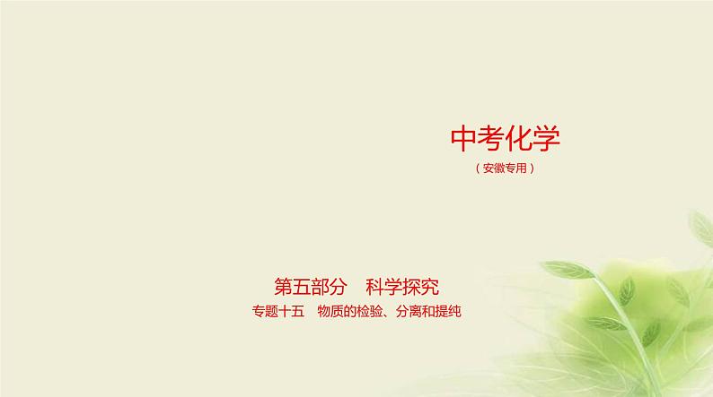 15专题十五物质的检验、分离和提纯第1页